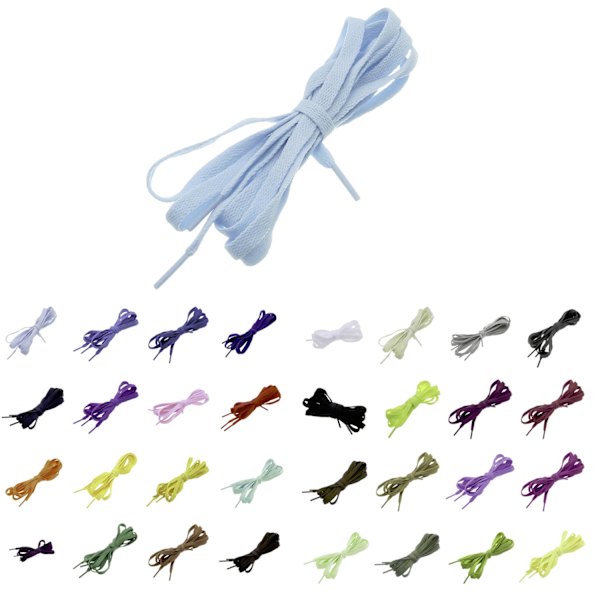Skolisser til joggesko - Flate [120 cm] - Flere fargevalg Light blue one size