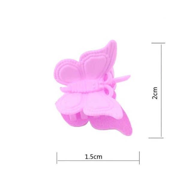 Liten hårklämma - Fjäril - 4st mixade färger multifärg