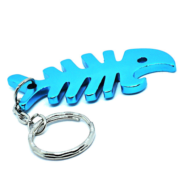 Nøglering - Flaskeåbner - Fiskeben - Turkis Turquoise