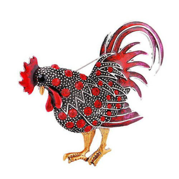 Broche - Hane - Flere farvevalg Red