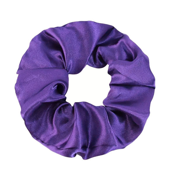 Hårbånd - Scrunchie - Satin - 9cm - Lilla Purple