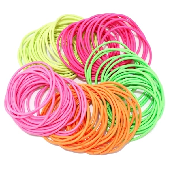 Elastiske tynde hårbånd [40 mm] - Hårbånd - 100 stk. - Blandede klare farver Multicolor