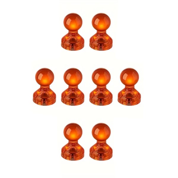 Kjøleskapsmagnet - Kartstiftmagnet - Akryl - 8stk - Oransje Orange