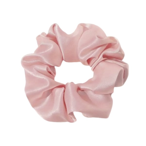 Hårbånd - Scrunchie - Satin - 12cm - Lys pink Light pink
