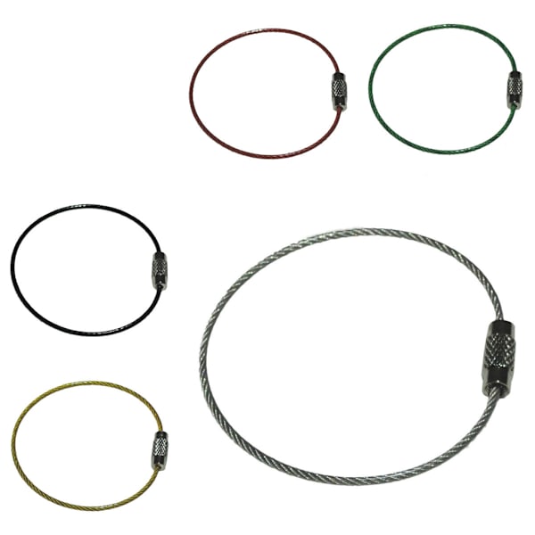 Teräslangasta valmistettu avaimenperä - Musta - halkaisija 50 mm - paksuus 1,5 mm Black one size