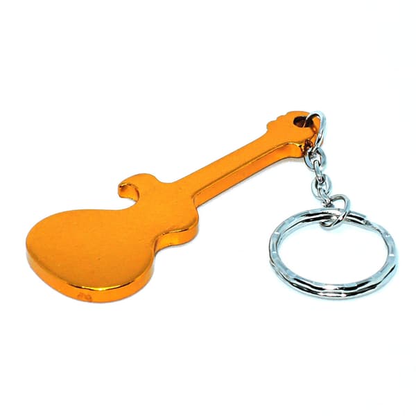 Nøkkelring - Flaskeåpner - Gitar - Gul Yellow Gul