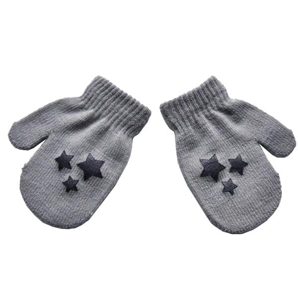 Tommelvott med stjerner til baby/småbarn Grey one size