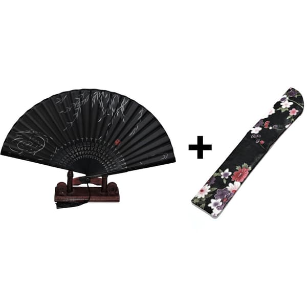 Vifte - Orientalske vinde [M08] - Hængende plante med sort etui Black