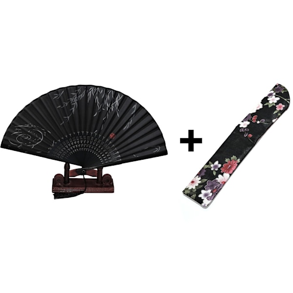 Vifte - Orientalske vinder [M08] - Hengeplante med svart etui Black