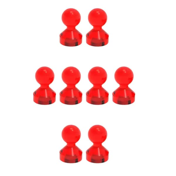Kjøleskap magnet - pushpin magnet - Akryl - 8stk - Rød Red