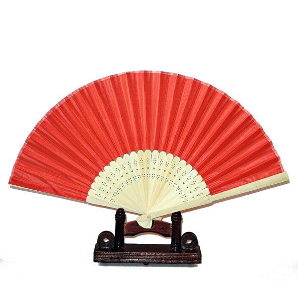 Ventilator - Solid rød chiffon med træbund Red