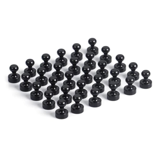 Pushpin-magneetti [pyöreä] - musta - jääkaappimagneetti - neodyymi - 4 kpl Black
