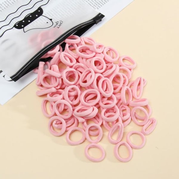 Elastiske hårbånd - Hårbånd - 25 stk - 25 mm - Pink Pink