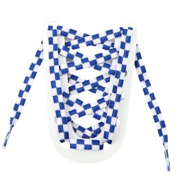 Skolisser - Sjakkbrettmønster - Flate [120 cm] - Blå/Hvit - Sneakers Blue one size