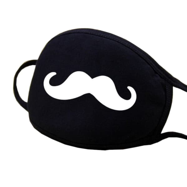 Ansiktsmask - Svart - Mustasch - Maskerad Svart one size