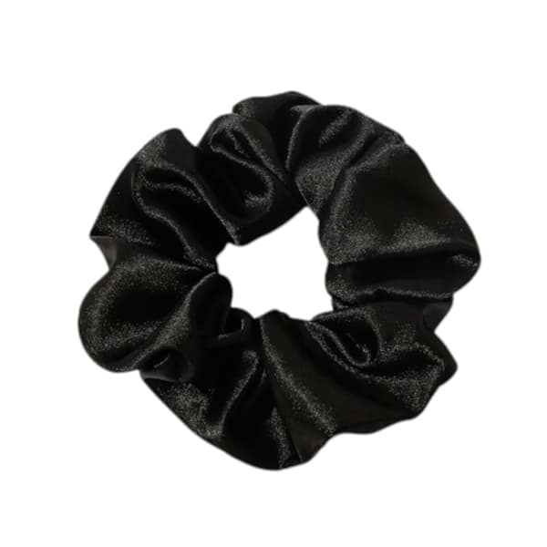 Hårbånd - Scrunchie - Sateng - 12 cm - Flere fargevalg Black