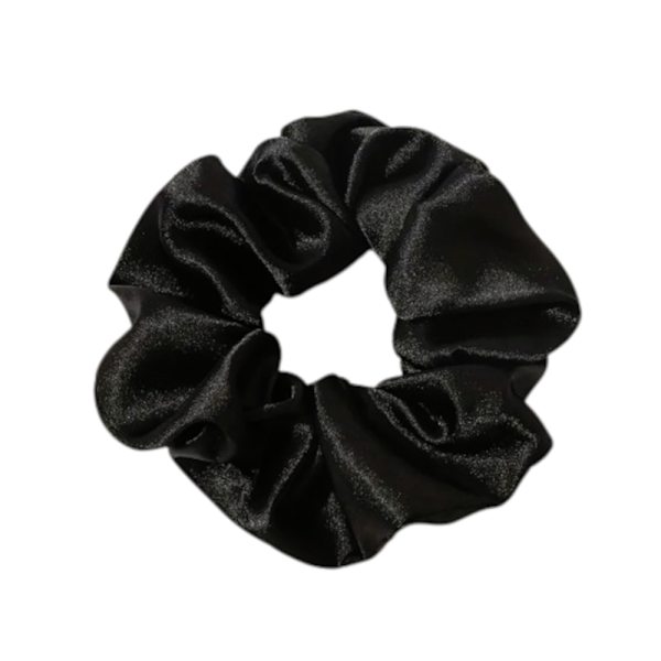 Hiuslenkki - Scrunchie - Satiini - 12 cm - Useita värivaihtoehtoja Black