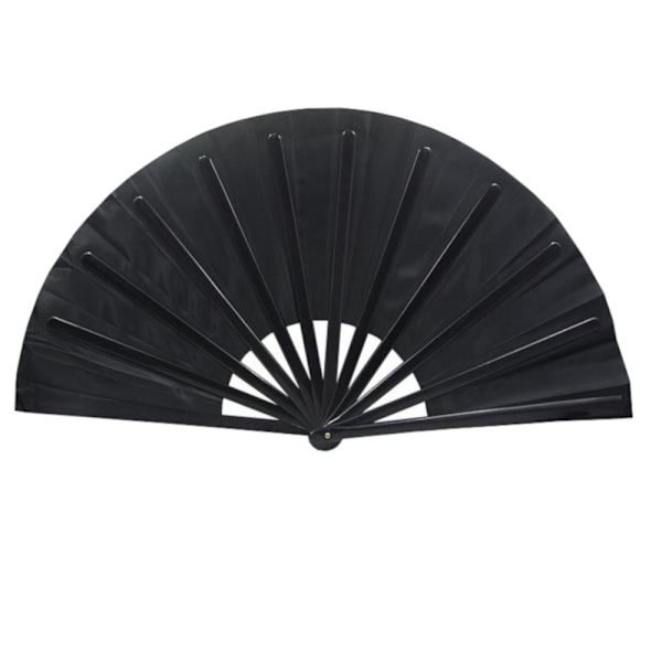 Solfjäder - Enfärgad - Extra stor 33cm - Teater - Plastbas - Flera färgval Svart