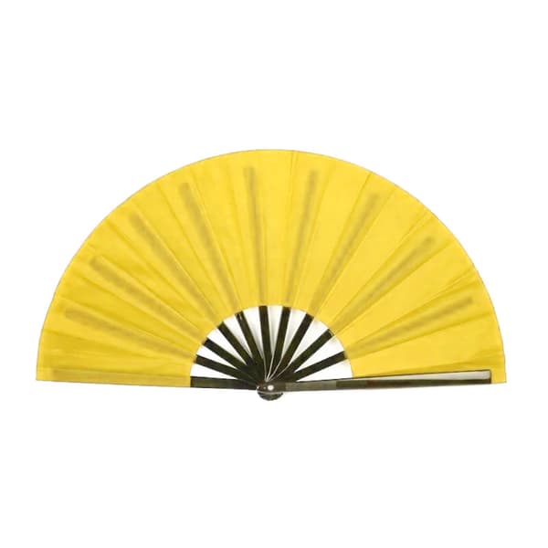 Gul vifte - ensfarget - ekstra stor 33 cm - kino - plastbase Yellow