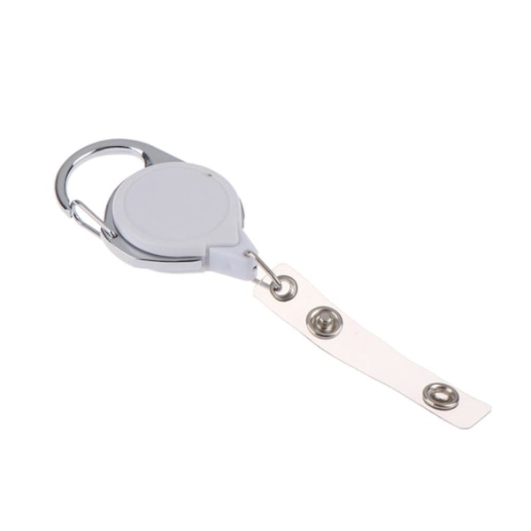Vit Lanyard - Utdragbar Passerkort / Nyckelring - Jojo-funktion Vit