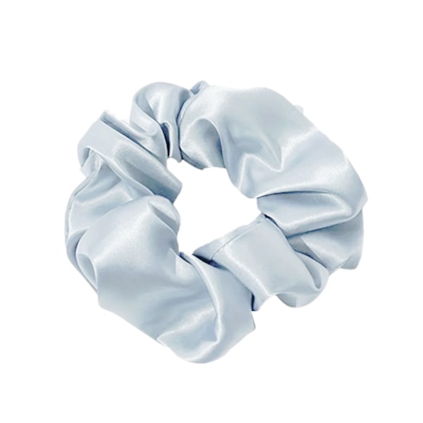 Hårsnodd - Scrunchie - Satin - 9cm - Ljusgrå Ljusgrå