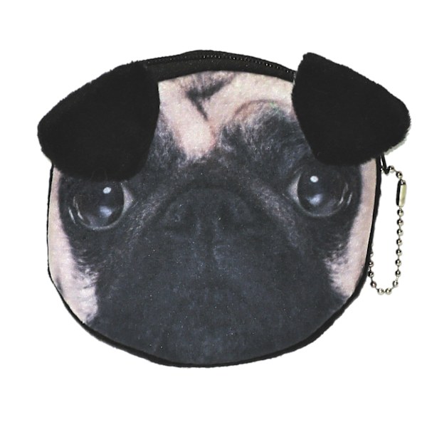 Pug mops hund - Börs - Portmonnä - Miniväska [A01] Svart one size