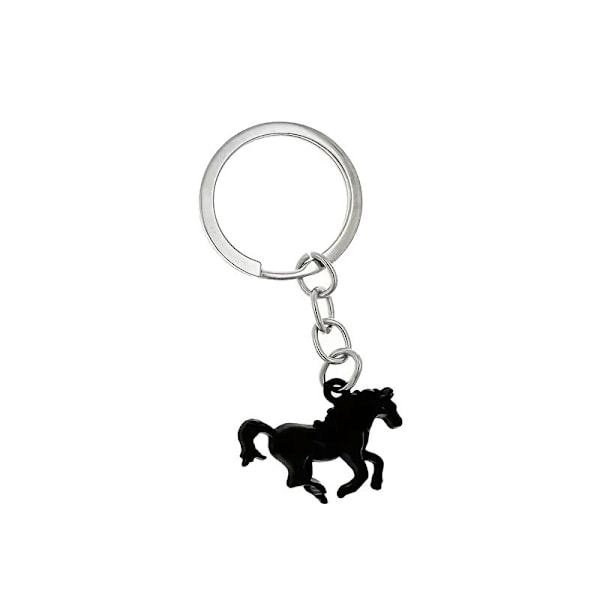 Nøkkelring - Hest - Svart Black