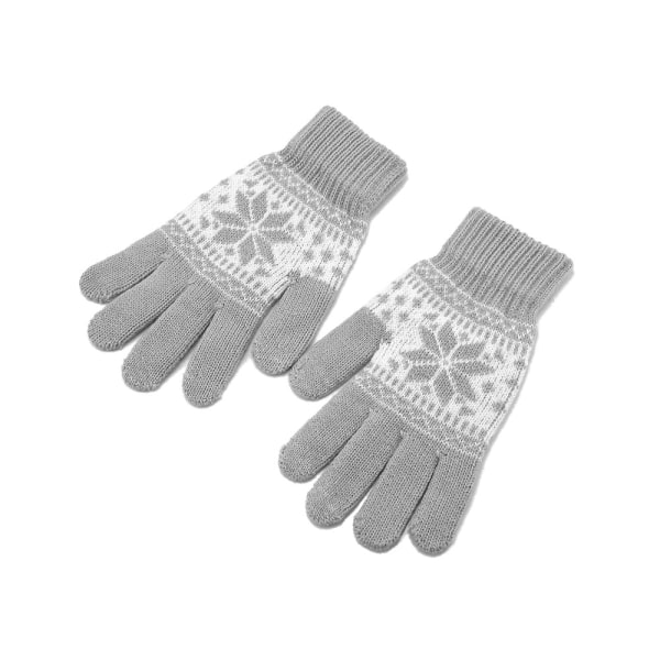 Smartphone Handsker, Snowflake - Grå - Touch Glove Grey one size