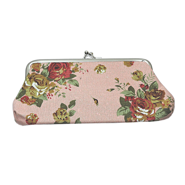 Lyserød blomsterprint - Pung [Stor] Pink one size