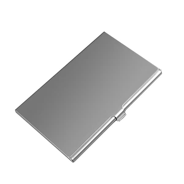 Glatt kortholder i aluminium - Slank - Sølv - Lommebok Silver