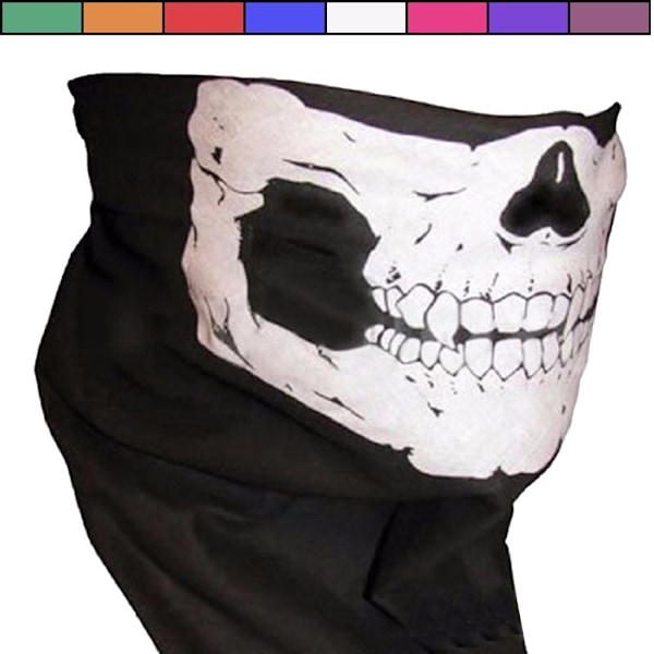 Kraniemaske - Paintball - Tørklæde - Bandana - Tørklæde - Tørklæde - Skimaske White one size