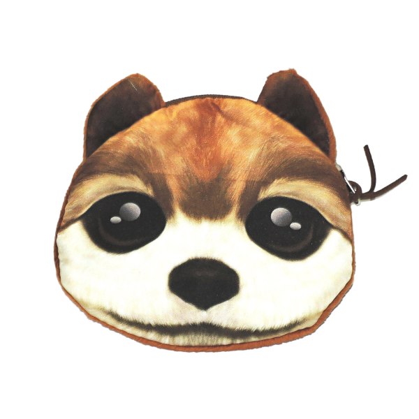 Hund - Stor pung - Pung - Minitaske - Hvide/brune sorte øjne Multicolor