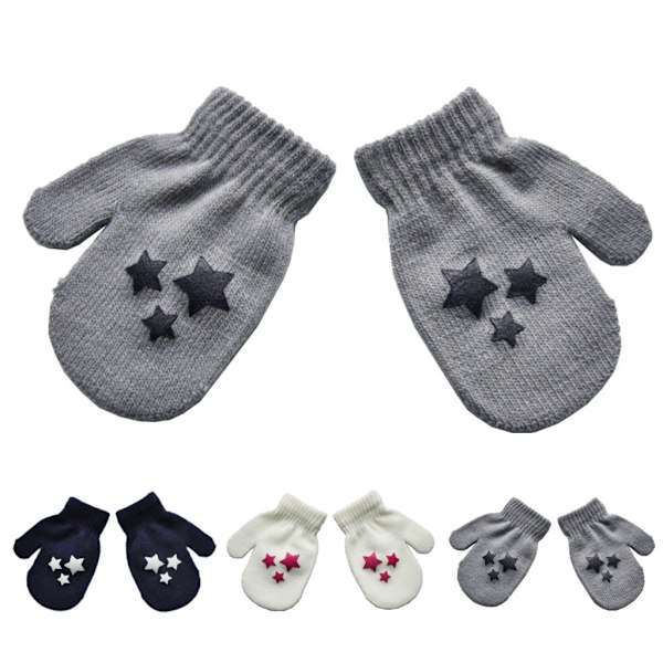Tommelvott med stjerner til baby/småbarn Grey one size