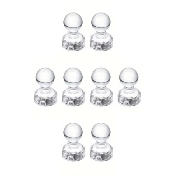 Kjøleskap magnet - Pushpin magnet - Akryl - 8stk - Hvit White