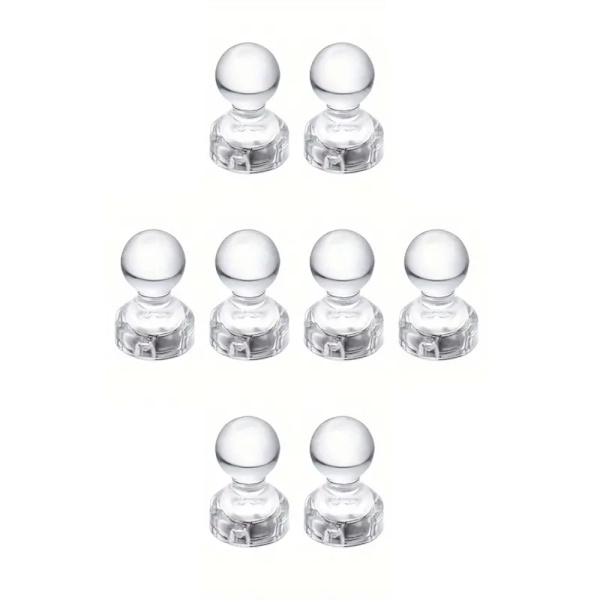 Kylskåpsmagnet - Kartnålsmagnet - Akryl - 8st - Vit Vit