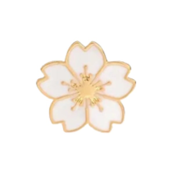 Brosch - Pin - Blomma - Vit Vit