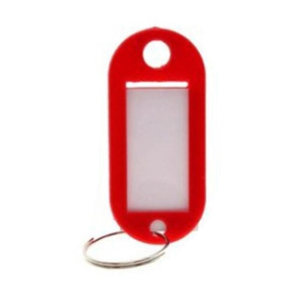 Nøkkelring med navnelapp [Oval] - Rød - 5-pakk Red