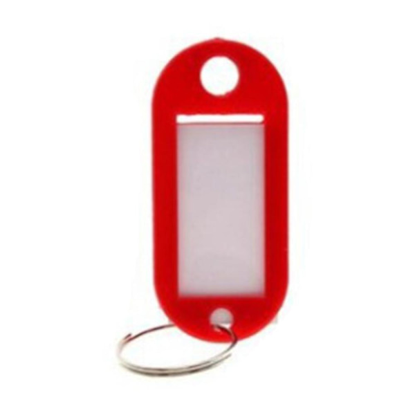Nøkkelring med navnelapp [Oval] - Rød - 5-pakning Red