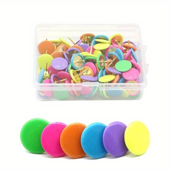 Kortnåle - Kortnåle - Flerfarvede - 100 stk. Multicolor