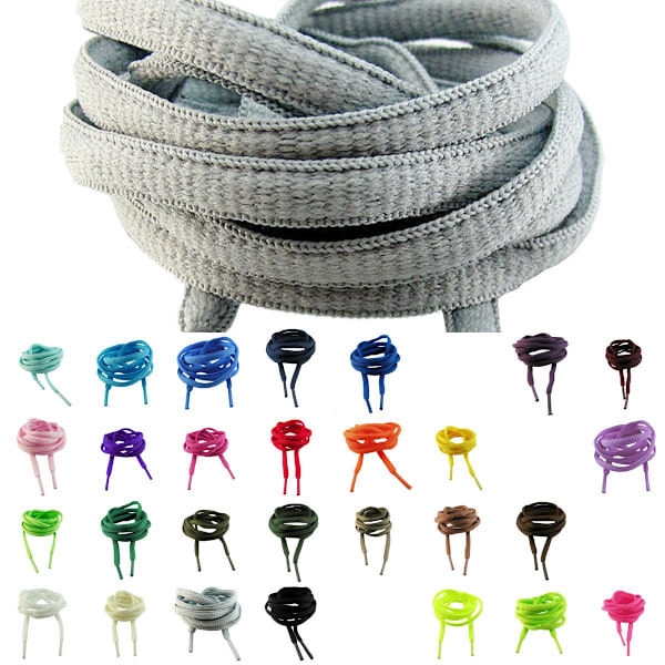 Skosnören för sneakers - Ovala [130 cm] - Flera färgval Ljusblå one size