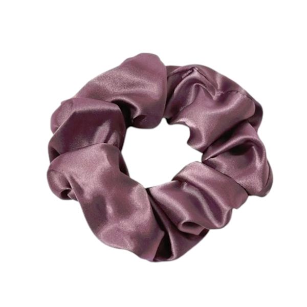 Hårbånd - Scrunchie - Sateng - 12 cm - Mørk rosa Dark pink