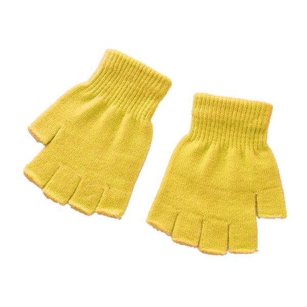 Neliönmuotoiset hanskat, lyhyet ja sormettomat - keltainen Yellow one size
