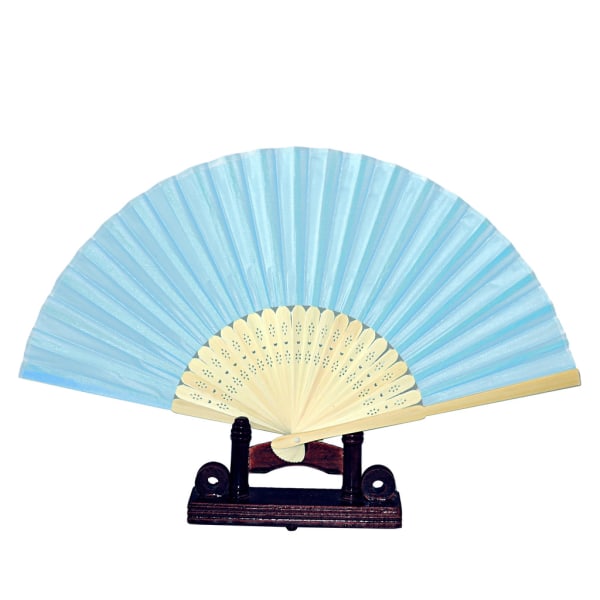 Tuuletin - Kiinteä taivaansininen sifonki puisella pohjalla Light blue