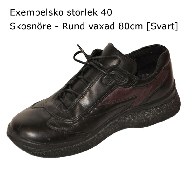 Skosnören - Rund Vaxad [80 cm] Black one size