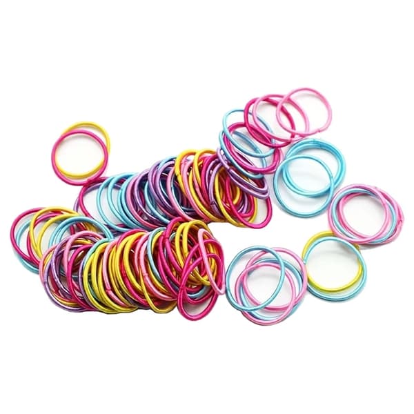 Elastiske tynde hårbånd [25 mm] - Hårbånd - 100 stk. - Blandede pastelfarver Multicolor