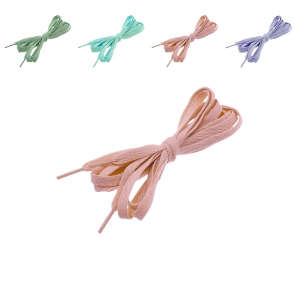 Skolisser - Pastellfargede - Flate [160 cm] - Flere fargevalg Pink one size