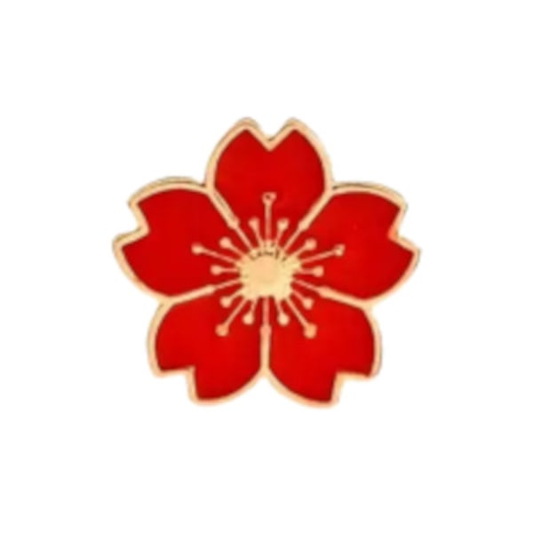 Broche - Blomst - Rød Red