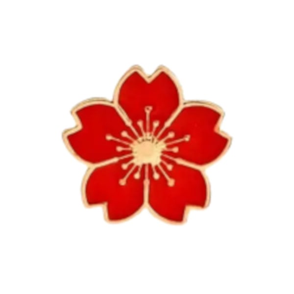 Brosch - Pin - Blomma - Röd Röd
