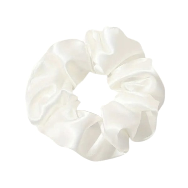 Hiuslenkki - Scrunchie - Satiini - 12cm - Valkoinen White