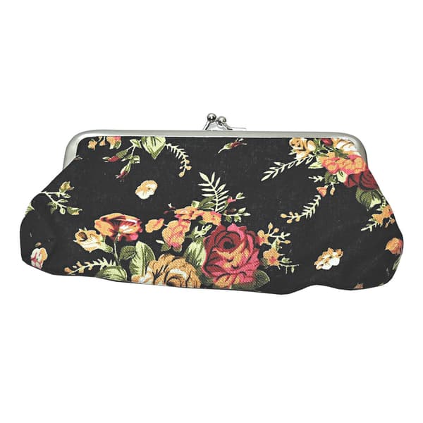 Svart blomstermønster - Veske [Stor] Black one size